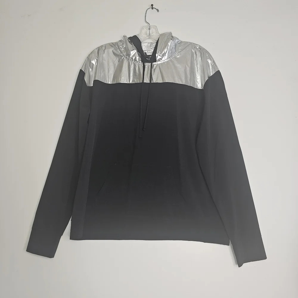 VICTORIA Secret Sport Women's Black/Sliver Lightweight Hoodie Size Midium